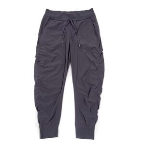 Athleta Attitude Pants Women Size 8  Relaxed Lightweight Ruched Jogger Purple